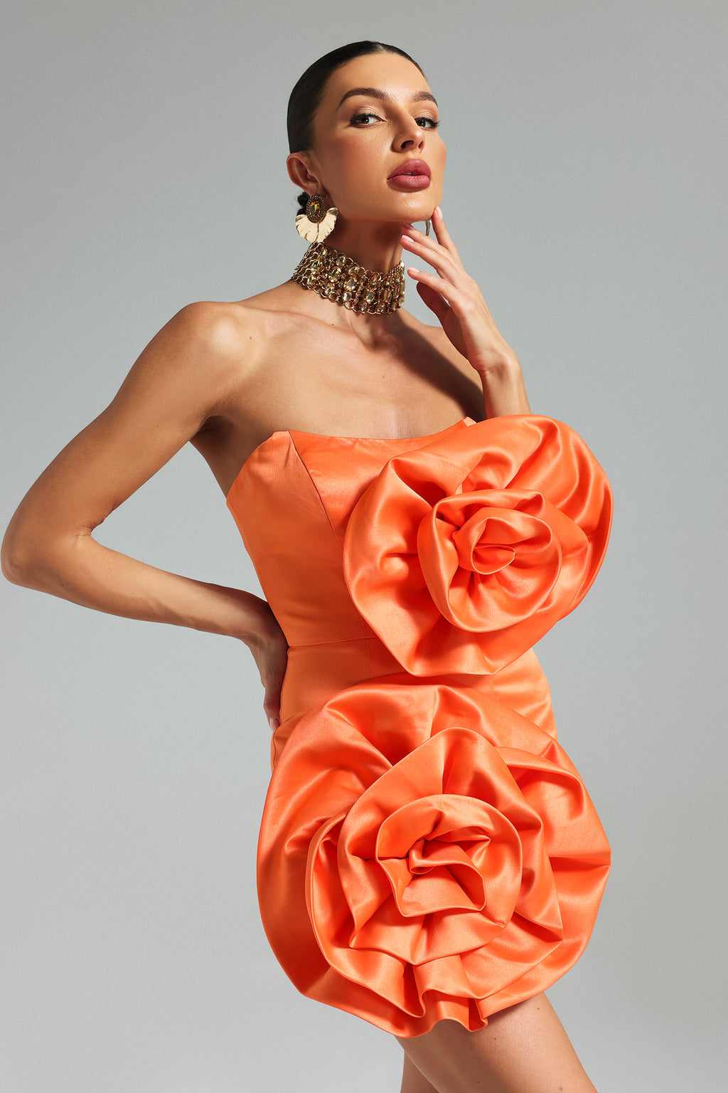 Egbert Flower Strapless Mini Dress	