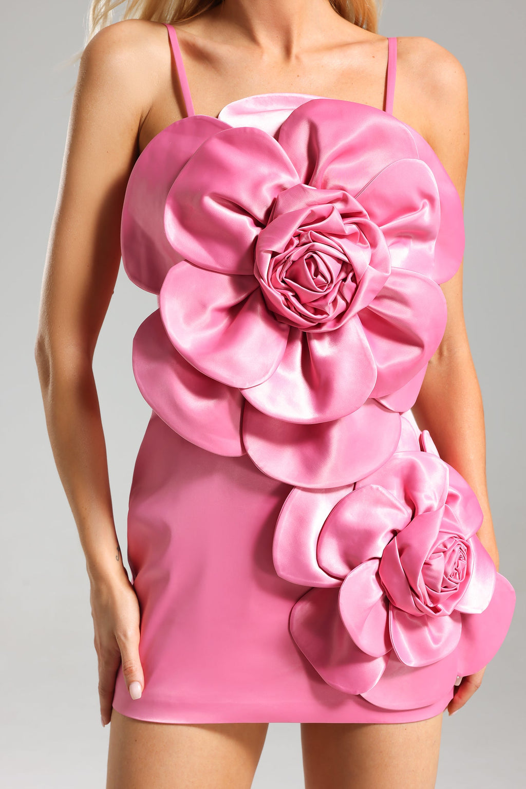 Angela Flowers Halter Mini Dress	