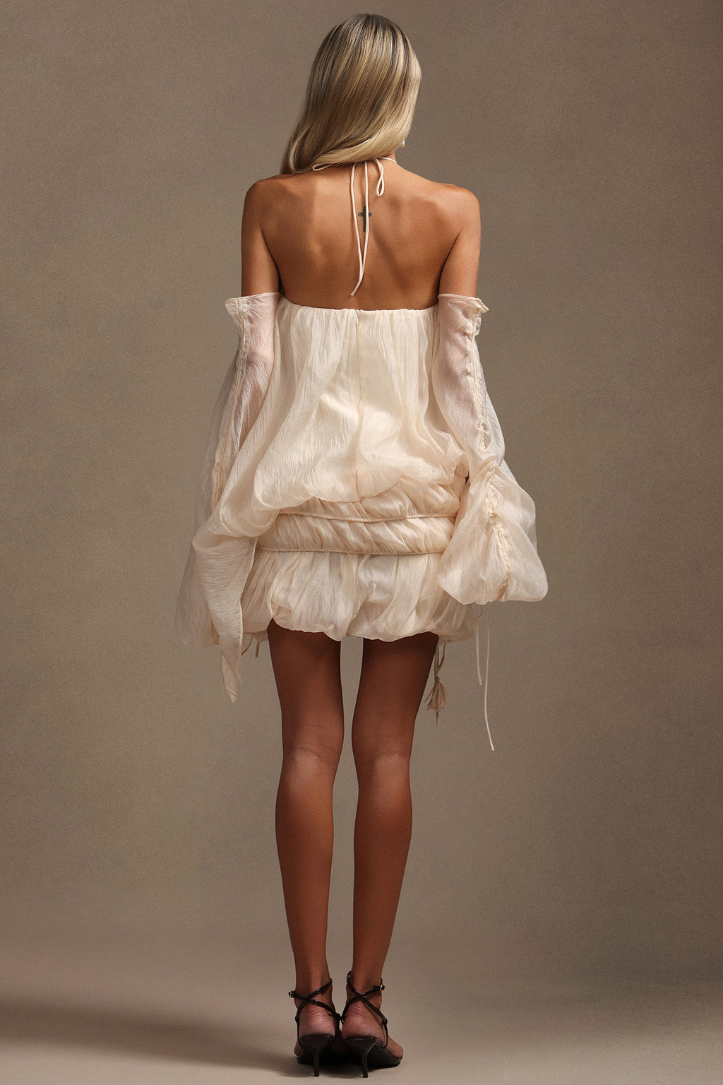 Rocelle Sleeveless Folds Puff Mini Dress