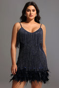 Kamo Sequin Fringes Mini Dress	
