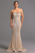 Kori Strapless Diamond Sequins Maxi Dress	