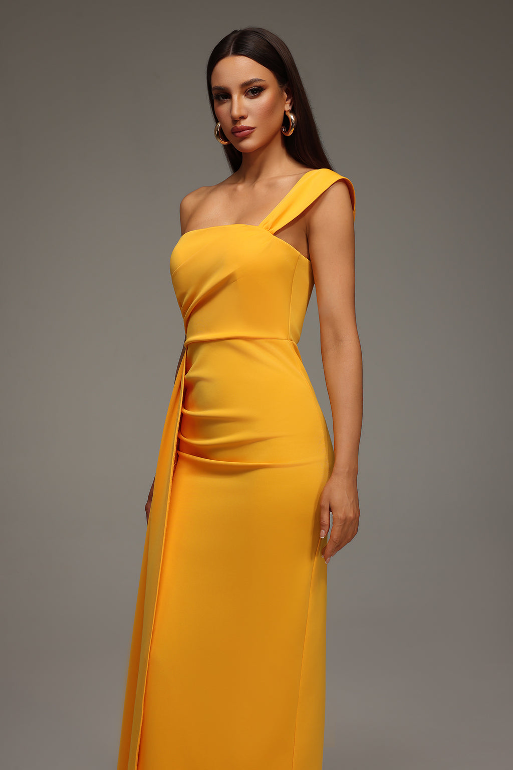 Olapa One Shoulder Slit Maxi Dress