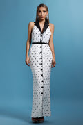 Daryl Sleevess Polka Dot V-Neck Maxi Dress