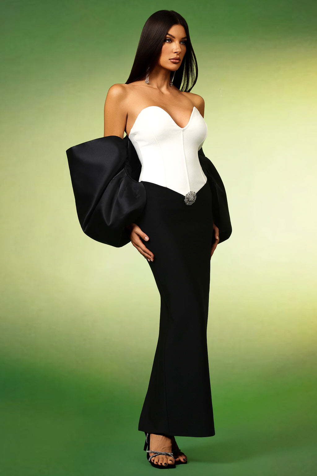 Fabiola Sleeveless Bow Bandage Maxi Dress	
