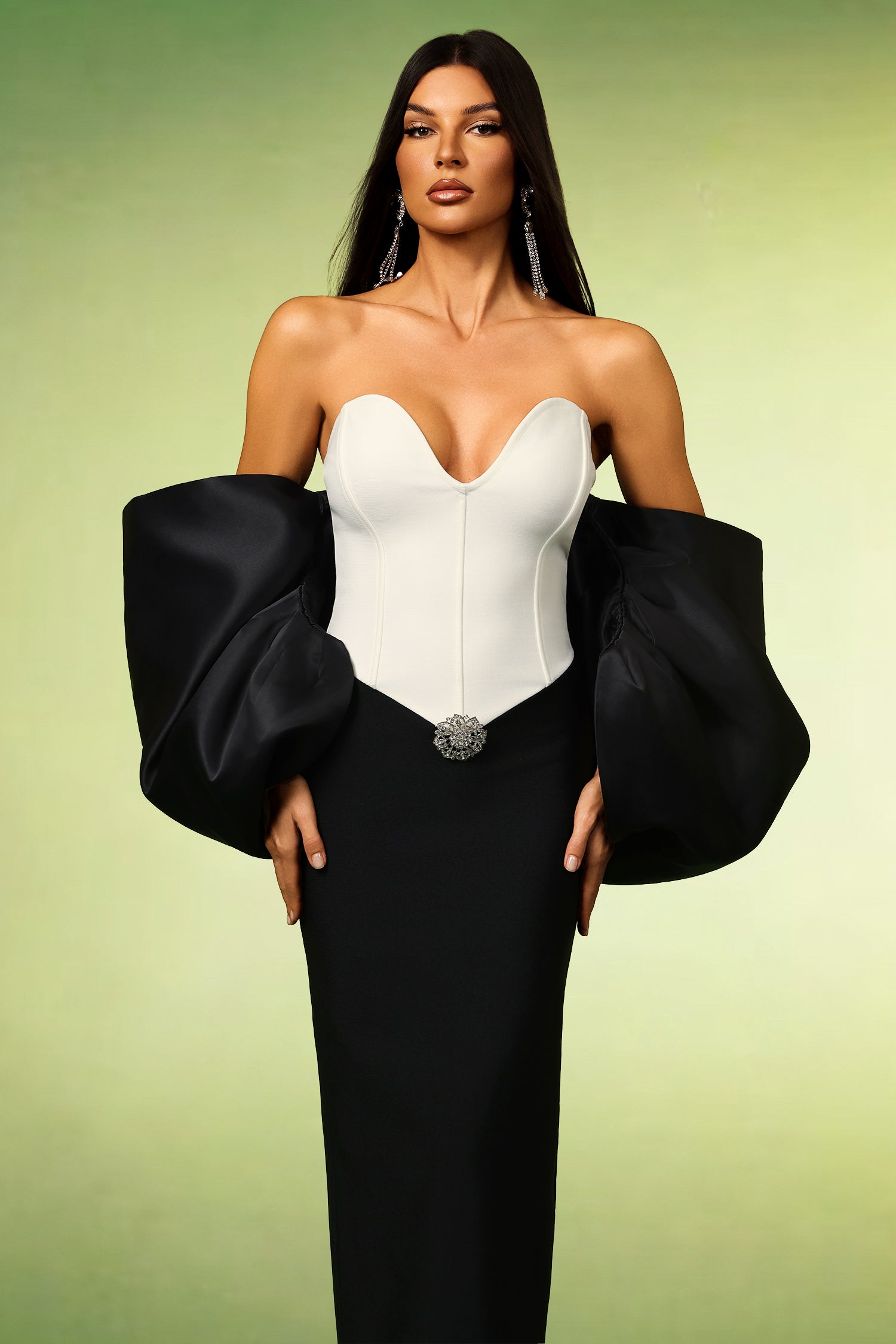 Fabiola Sleeveless Bow Bandage Maxi Dress	