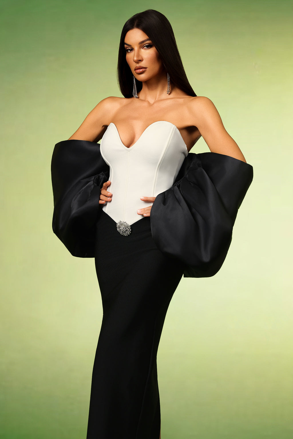 Fabiola Sleeveless Bow Bandage Maxi Dress	