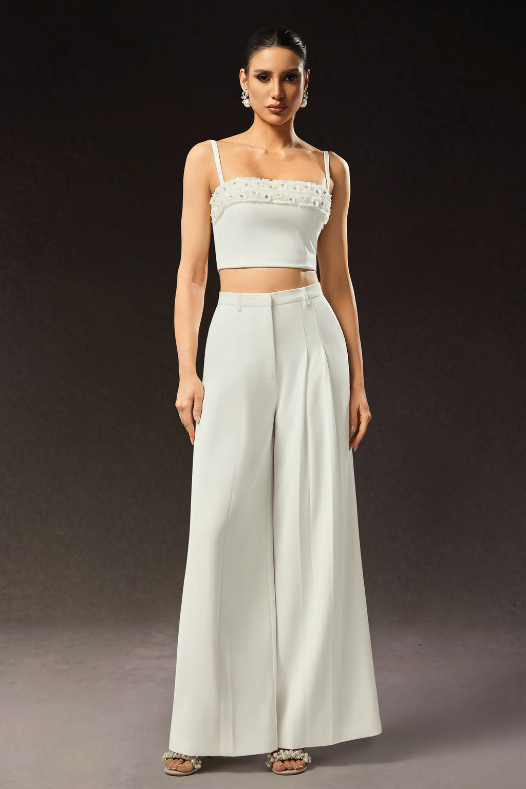 Zaysha Sleeveless Diamond Flower Maxi Two-Piece Set