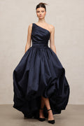 Asymmetric Satin High-Low Gown	