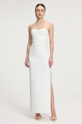 Corset-Style Crepe Maxi Dress	