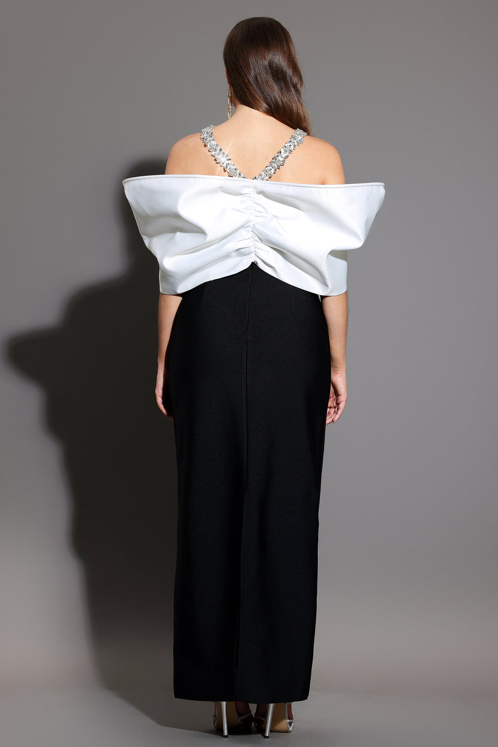 Lucifa Halter Sleeveless Bow Diamond Ribbon Bandage Maxi Dress	