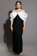 Lucifa Halter Sleeveless Bow Diamond Ribbon Bandage Maxi Dress	