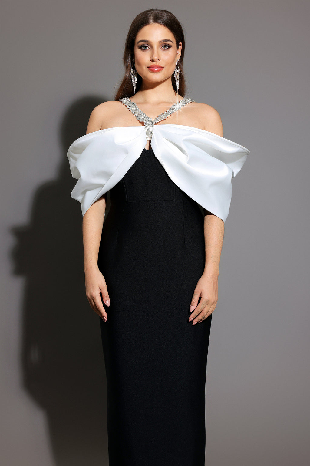 Lucifa Halter Sleeveless Bow Diamond Ribbon Bandage Maxi Dress	