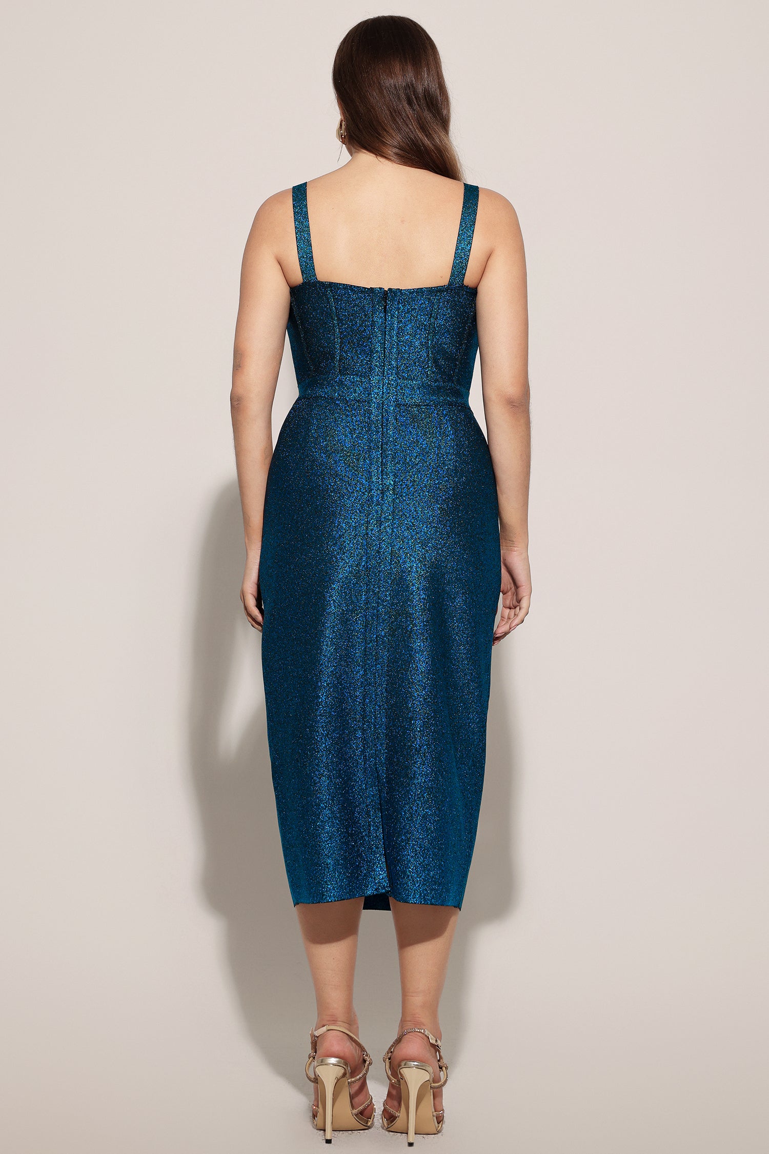 Ziriy Sleeveless V-Neck Bandage Maxi Dress	