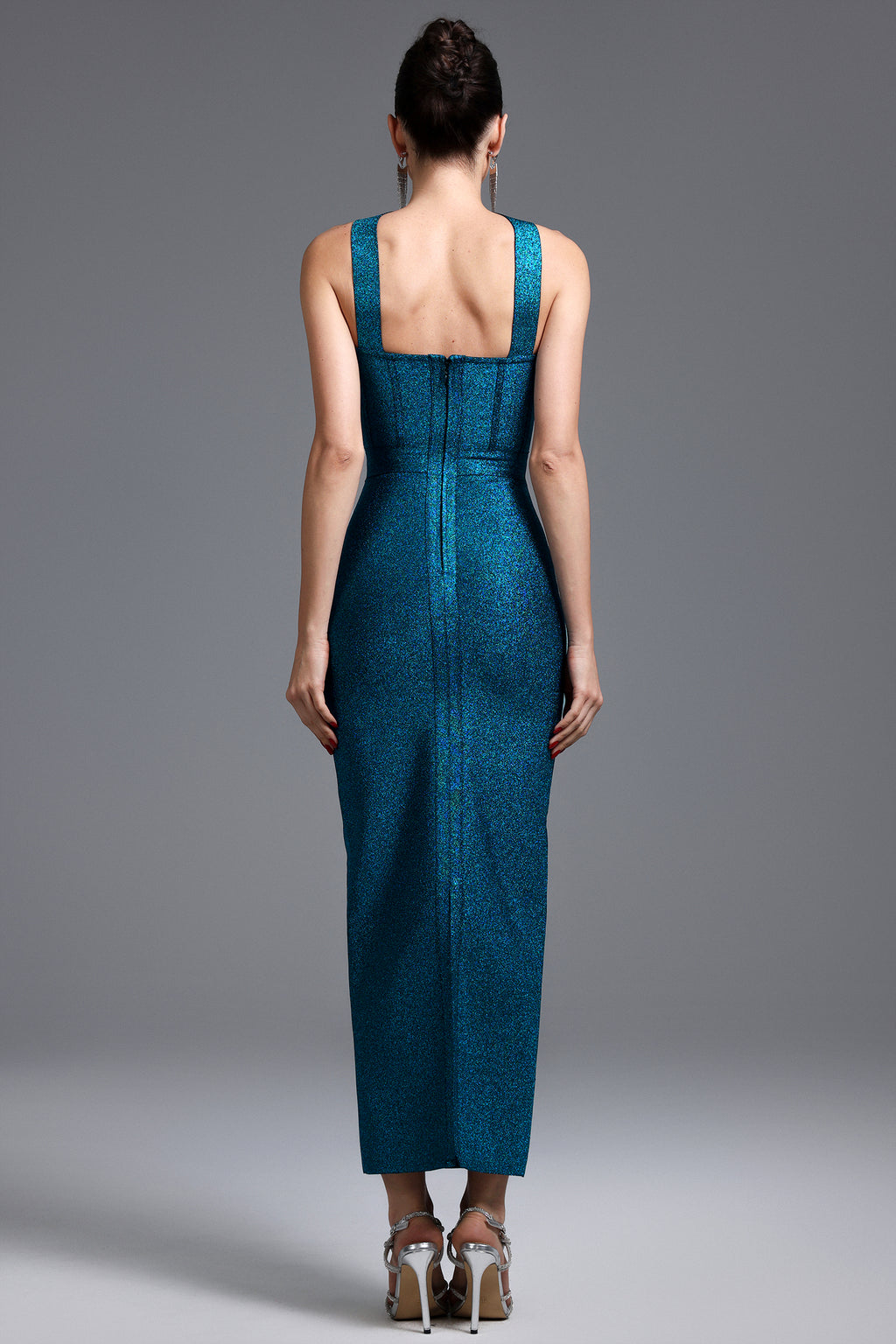 Hutuny Classic Contour Sleeveless Bandage Midi Dress	