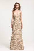 Deep V Sequin Spaghetti Strap Maxi Gown	