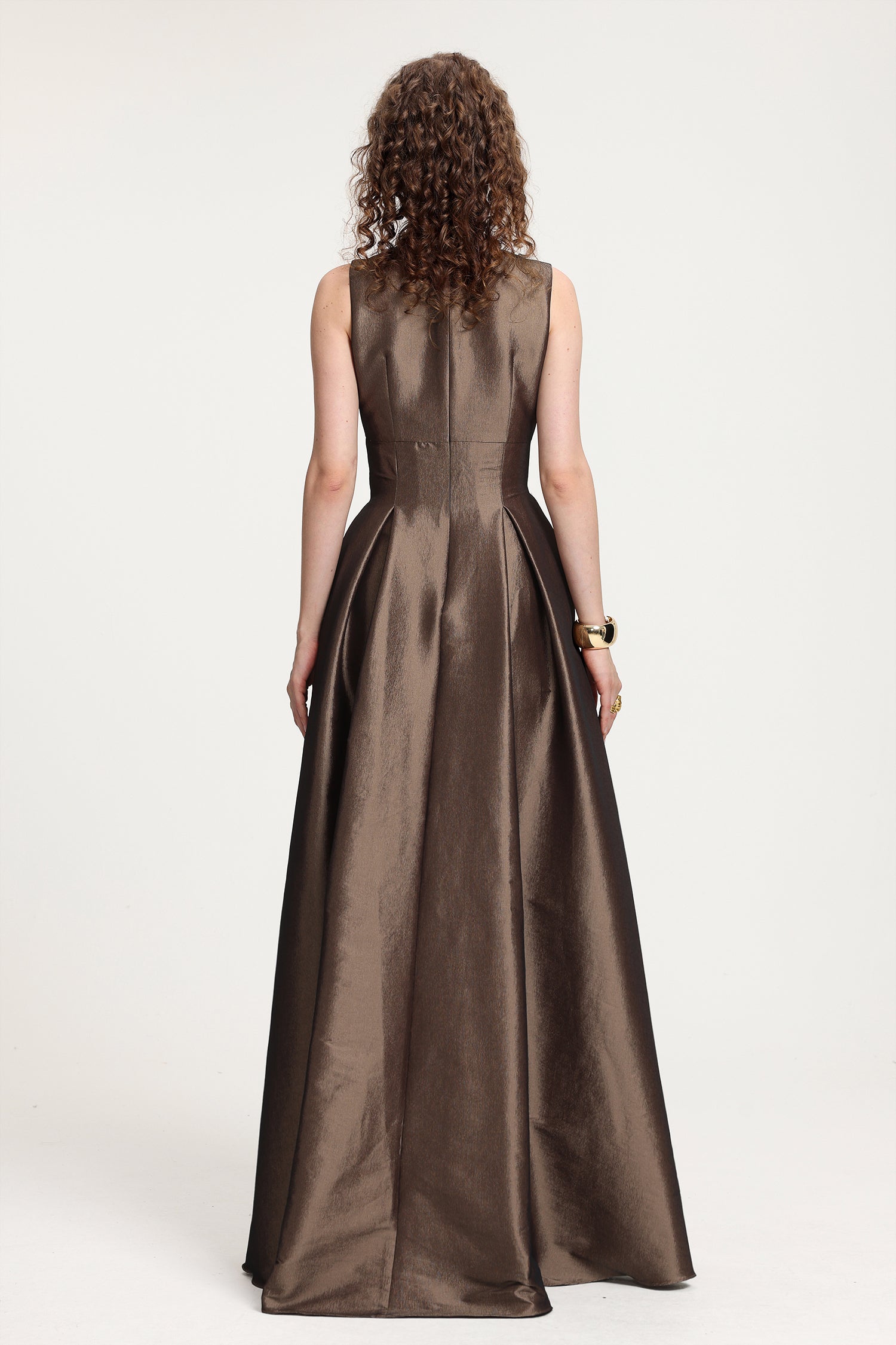 V-Neck Ball Gown Maxi Dress	