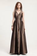 V-Neck Ball Gown Maxi Dress	