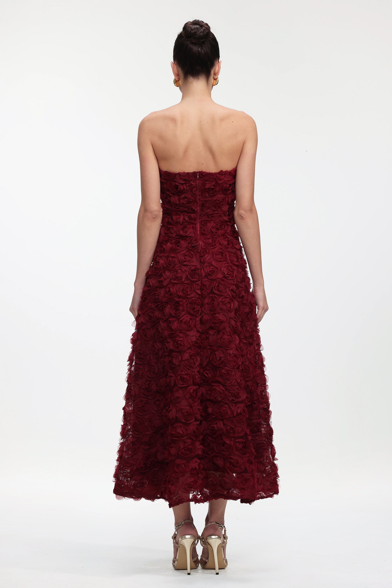 Sloan Romantic Contour Strapless Floral Maxi Dress