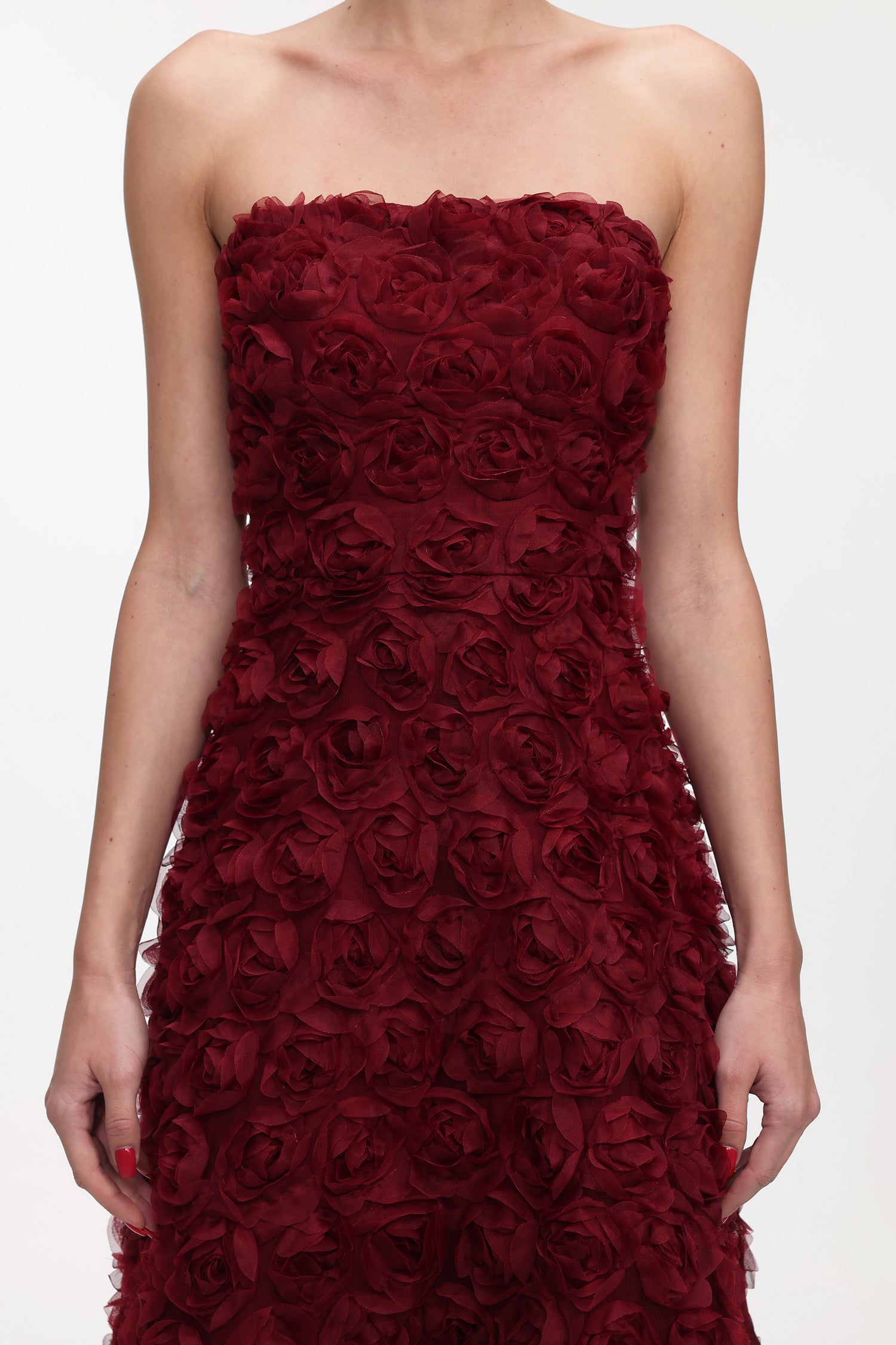 Sloan Romantic Contour Strapless Floral Maxi Dress