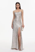 Fagra Glamorous Contour Sleeveless High Slit Sequin Maxi Dress	