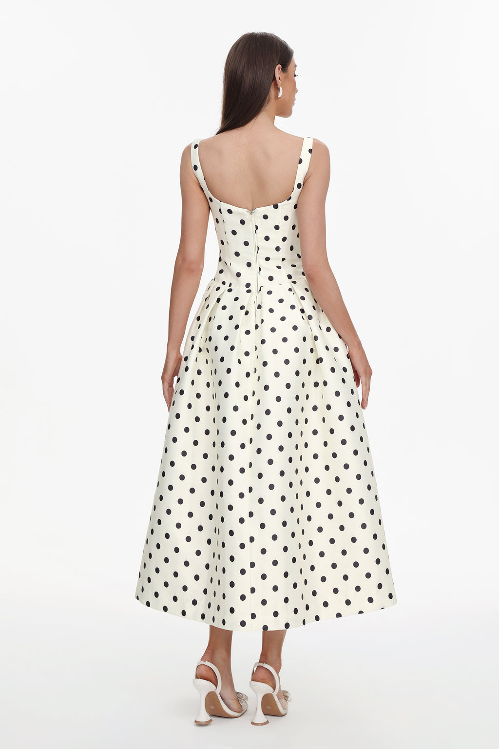 Zada Sleeveless Wave Point Maxi Dress