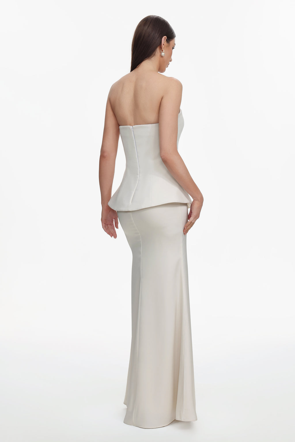 Gayu Elegant Tailored Strapless Woven Top and Skirt Set
