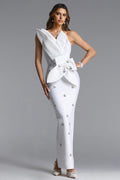 Ohney Chic Contour Strapless Asymmetric Rhinestone Maxi Dress	