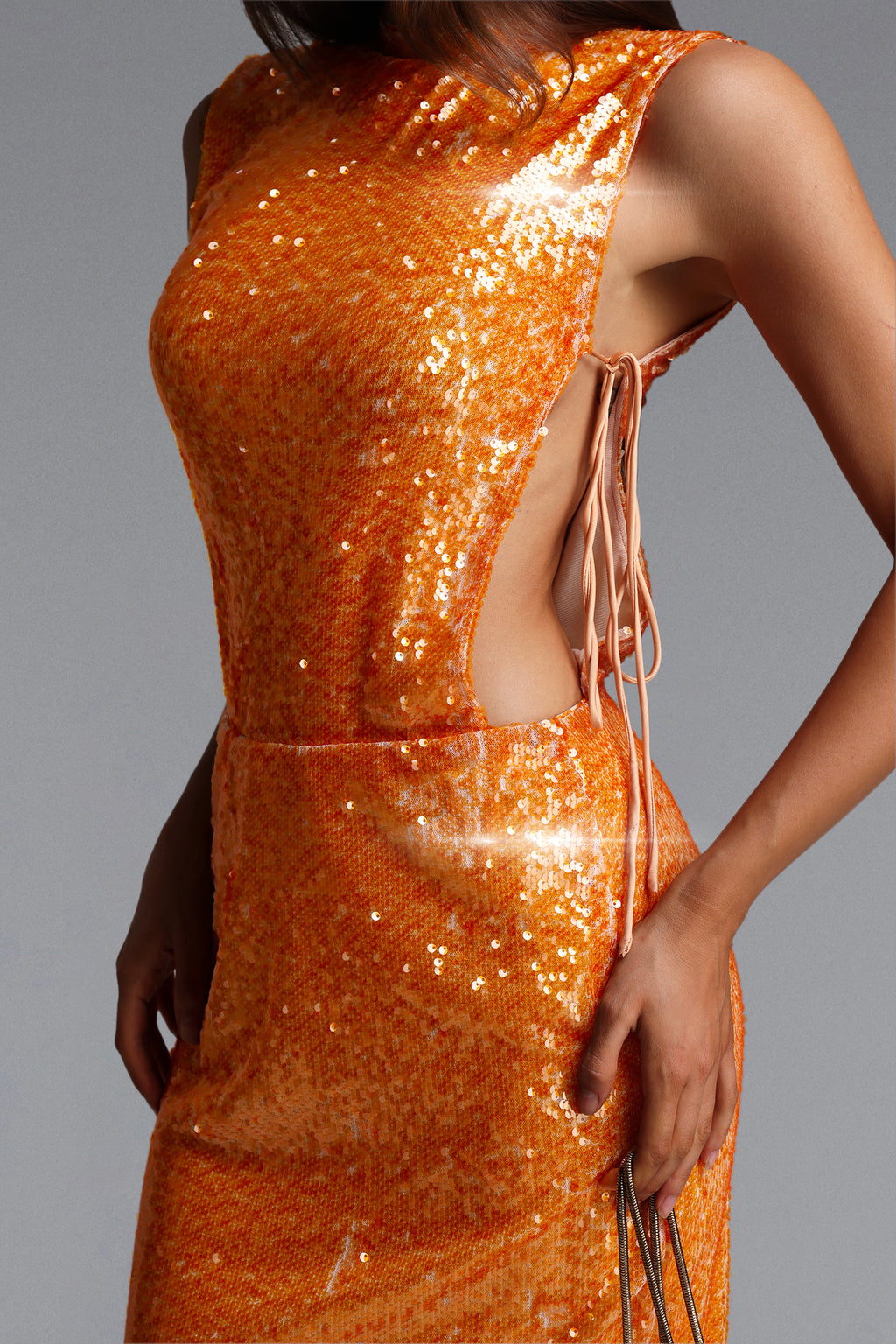 Tazeda Glamorous Contour Sleevelss Sequin Maxi Dress	