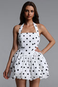 Verdad Classic Tailored Sleeveless Polka Dot Woven Mini Dress	