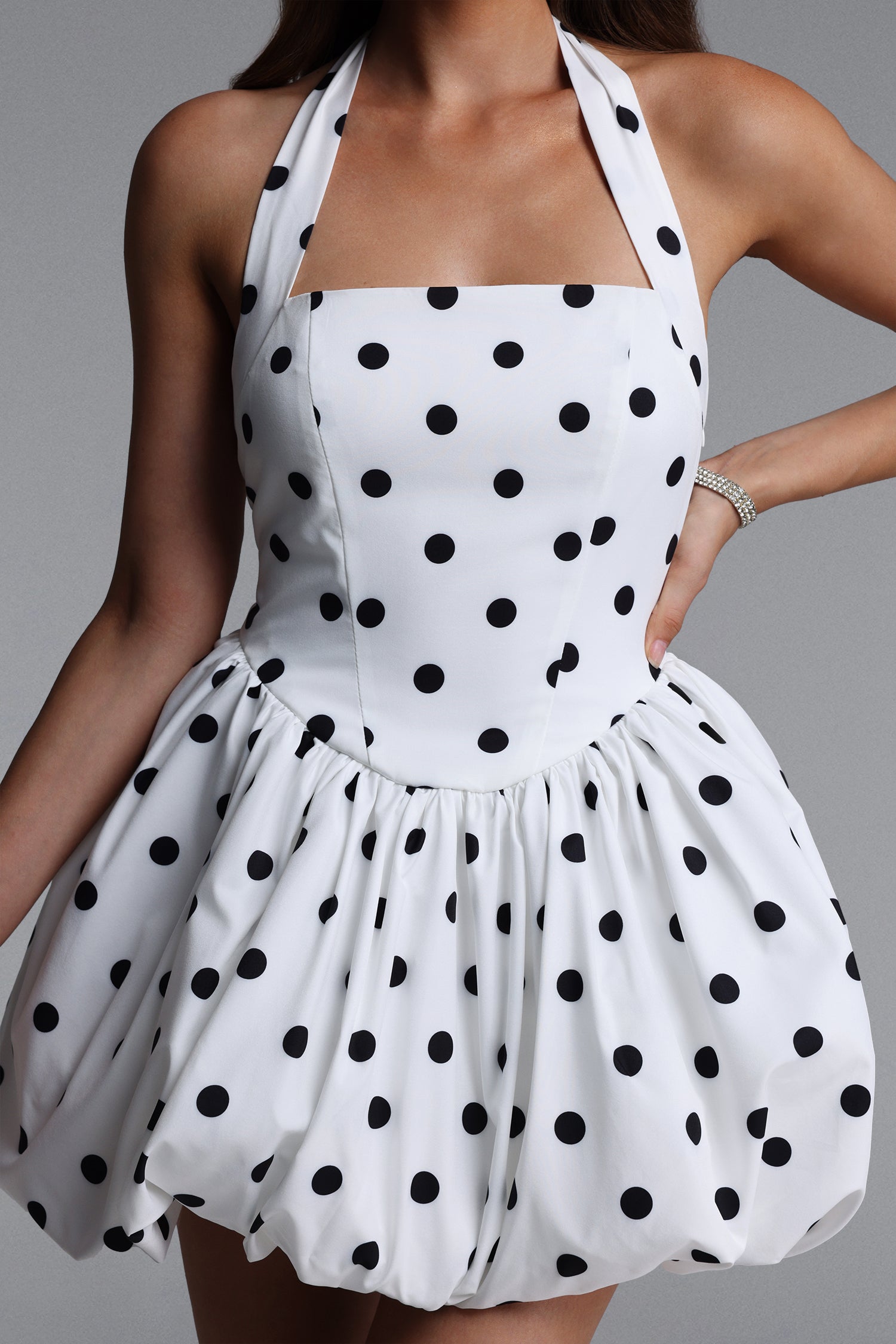 Verdad Classic Tailored Sleeveless Polka Dot Woven Mini Dress	