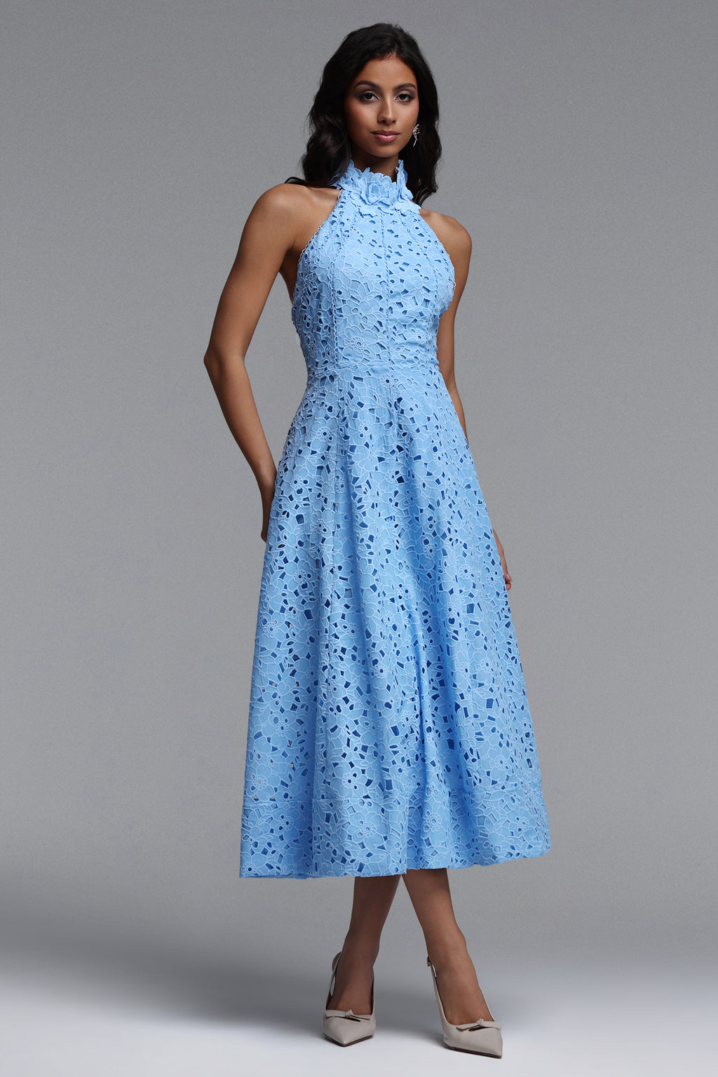 Nuvola Halter Midi Dress	
