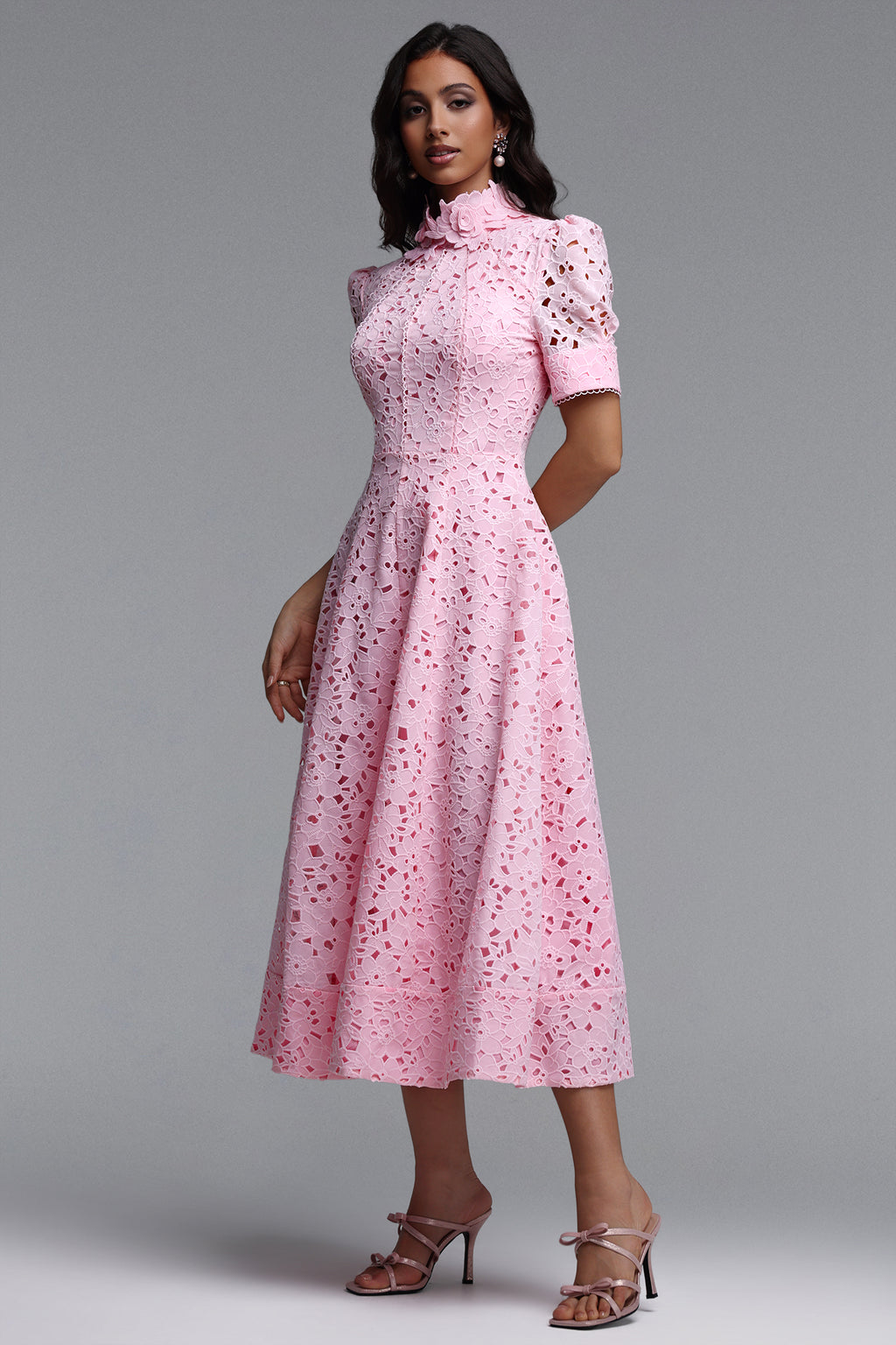 Kitsu Short Sleeve Midi Dress	