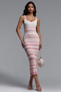 Lucy Resort Contour Sleeveless Stripe Knit Maxi Dress	