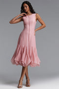 Ethel Resort Flowy Round Neck Sleeveless Ruffle Chiffon Maxi Dress	