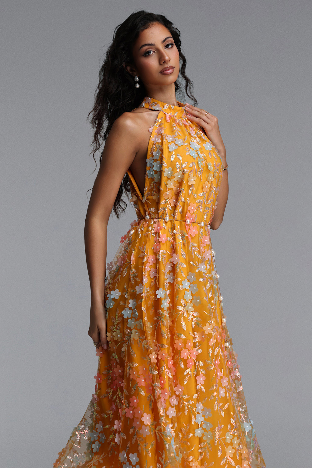 Vleah Resort Flowy Sleeveless Floral Woven Maxi Dress	