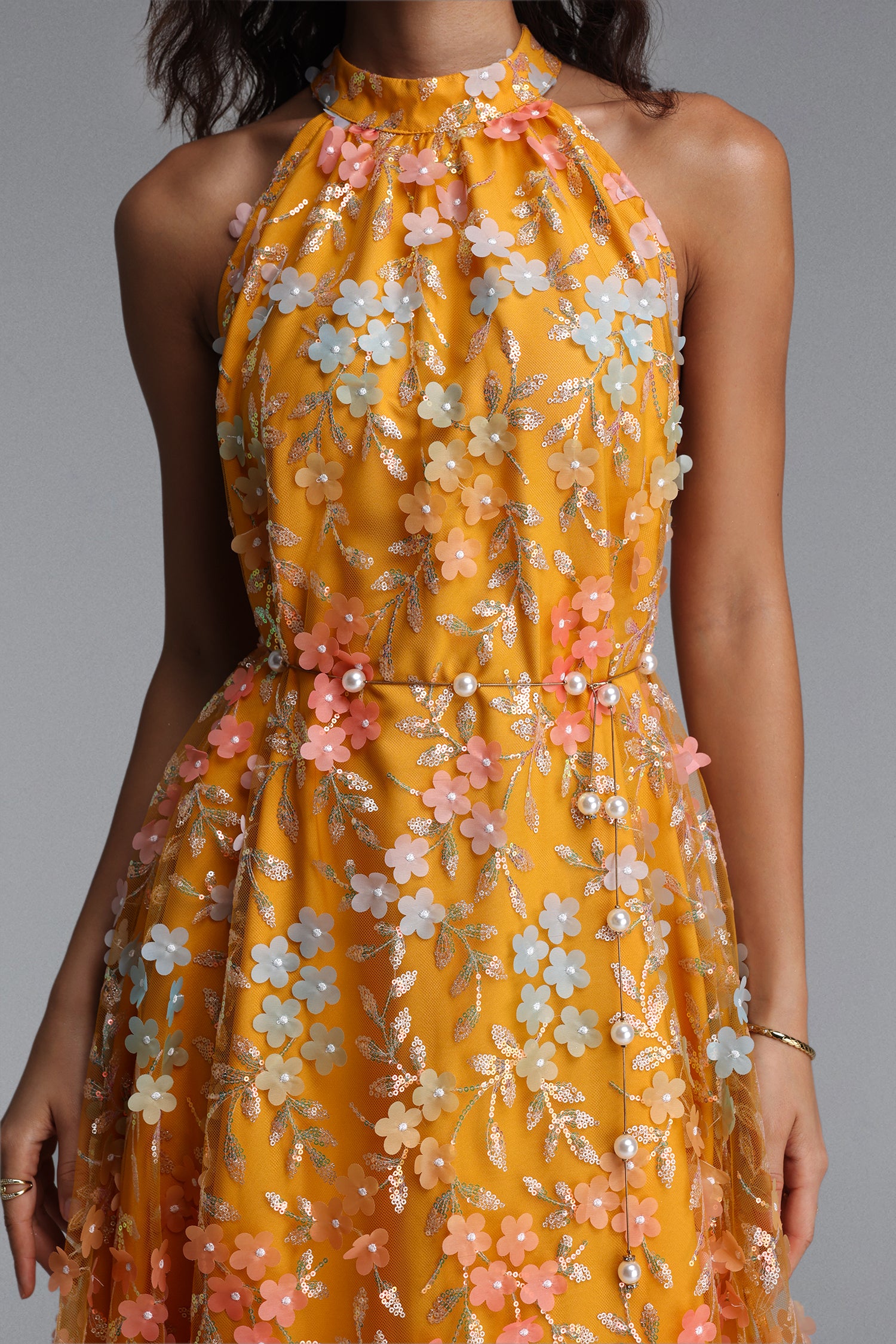 Vleah Resort Flowy Sleeveless Floral Woven Maxi Dress	