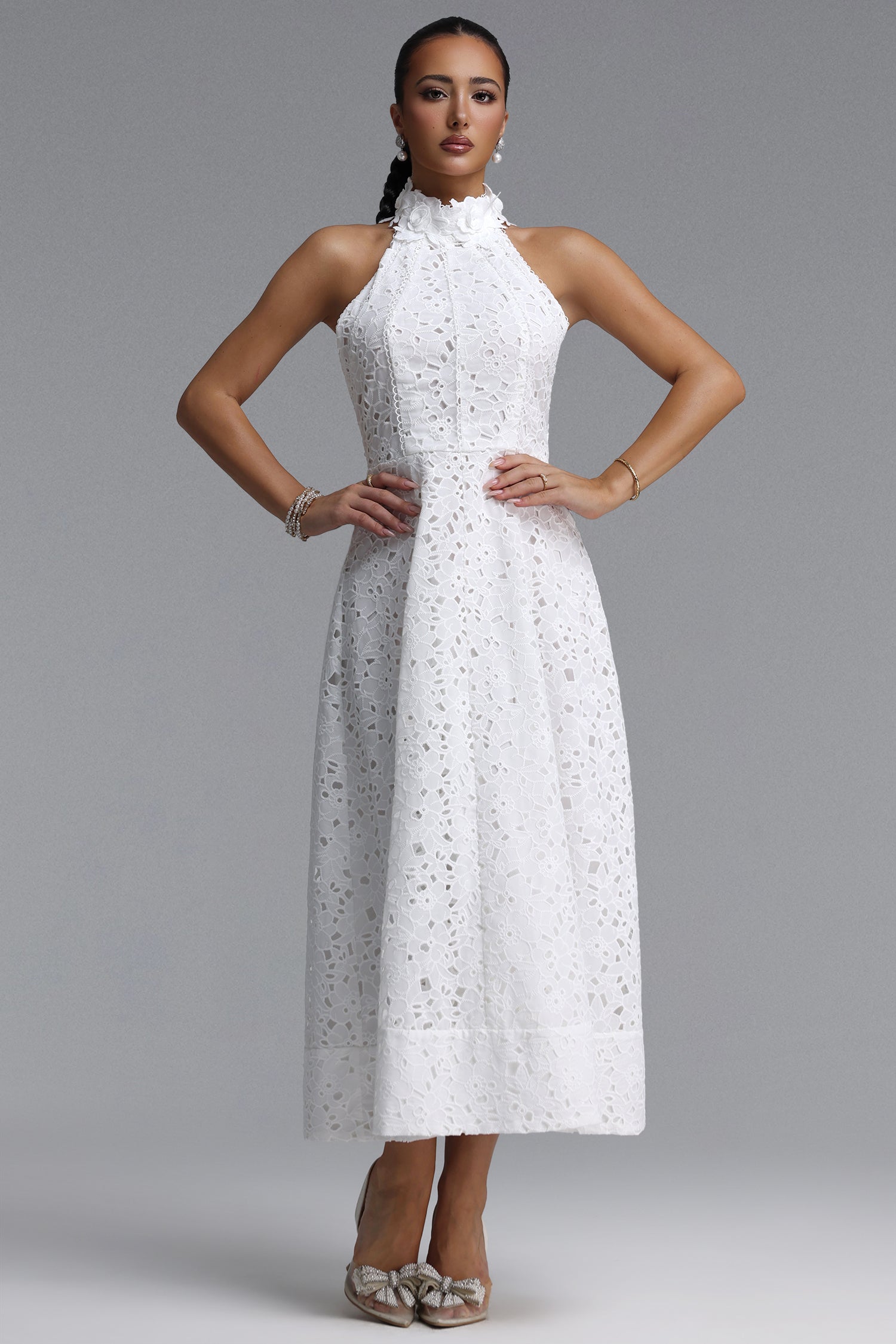 Nuvola Halter Midi Dress	