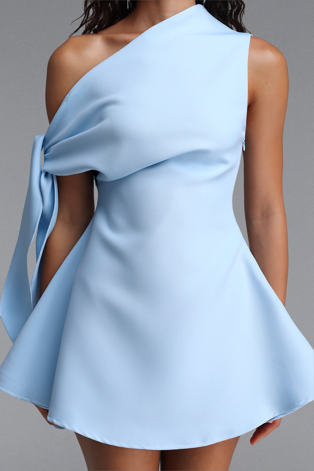 Retale One Shoulder Blue Mini Dress	