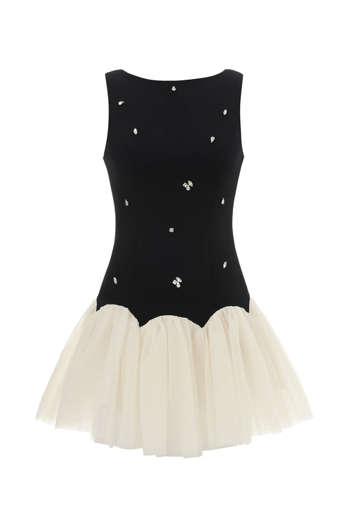 Salamo Sleeveless Diamond Mini Dress	