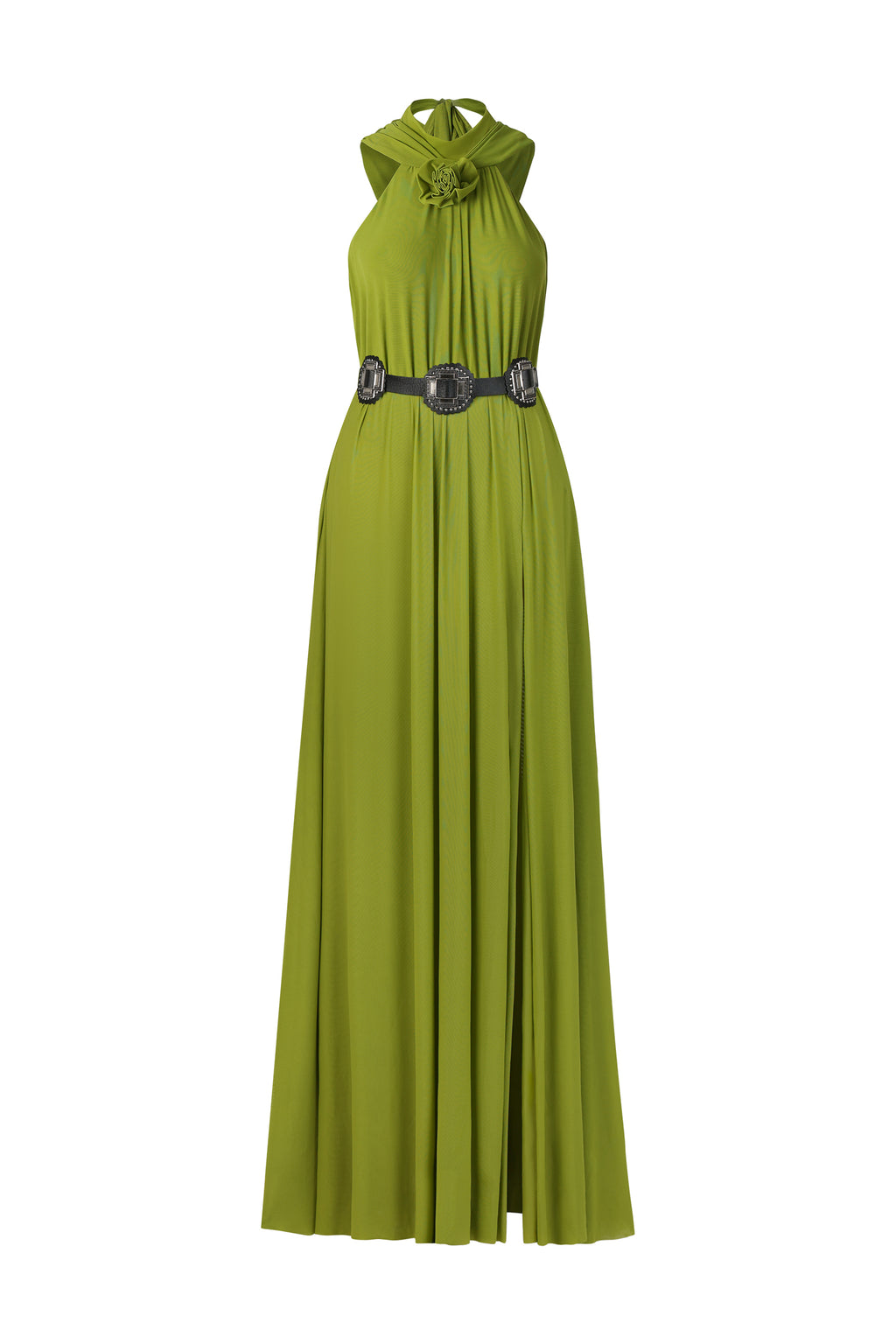 Naleza Sleeveless Flowers Slit Maxi Dress