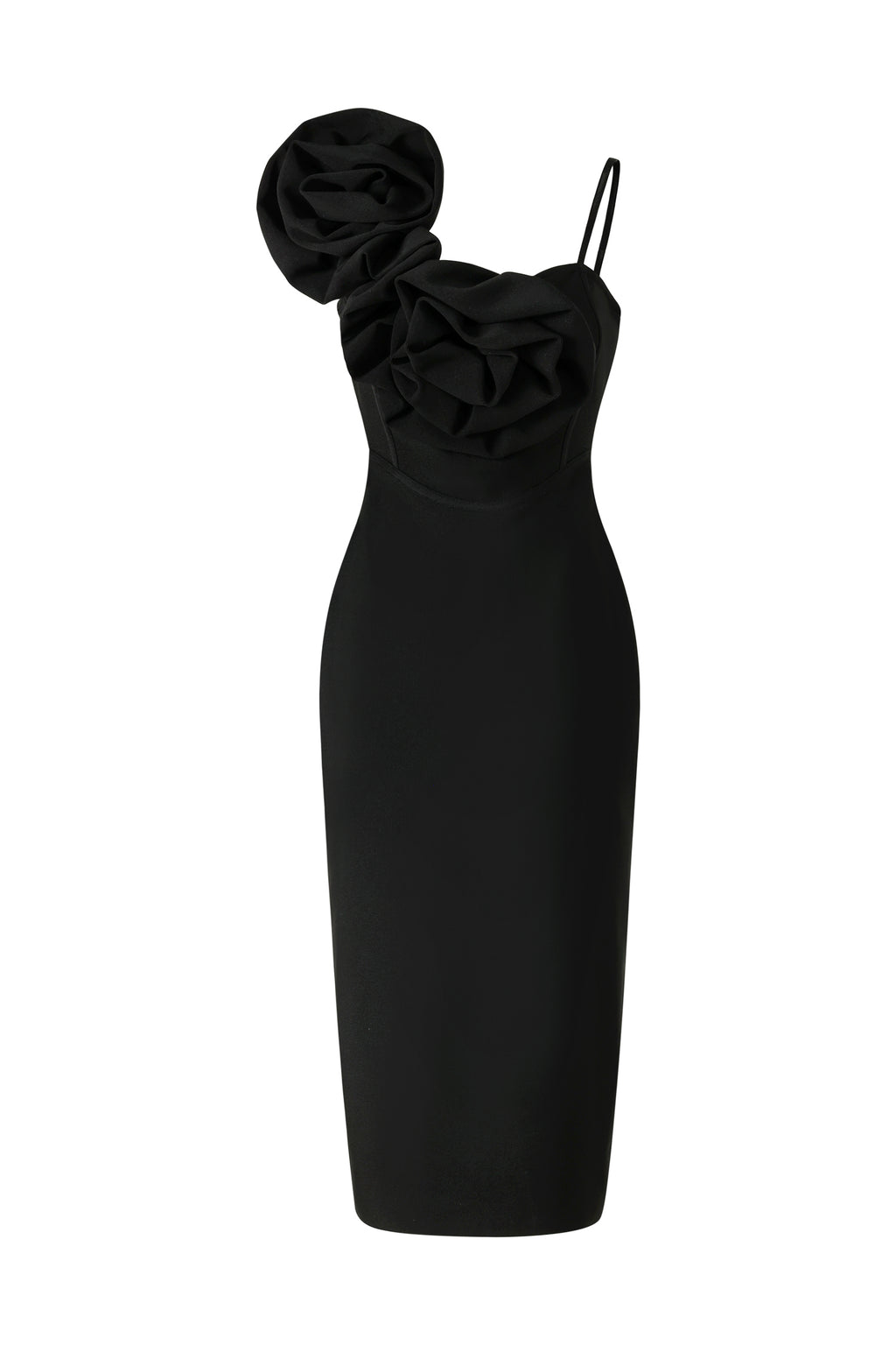 Lzada Halter Flowers Bandage Midi Dress