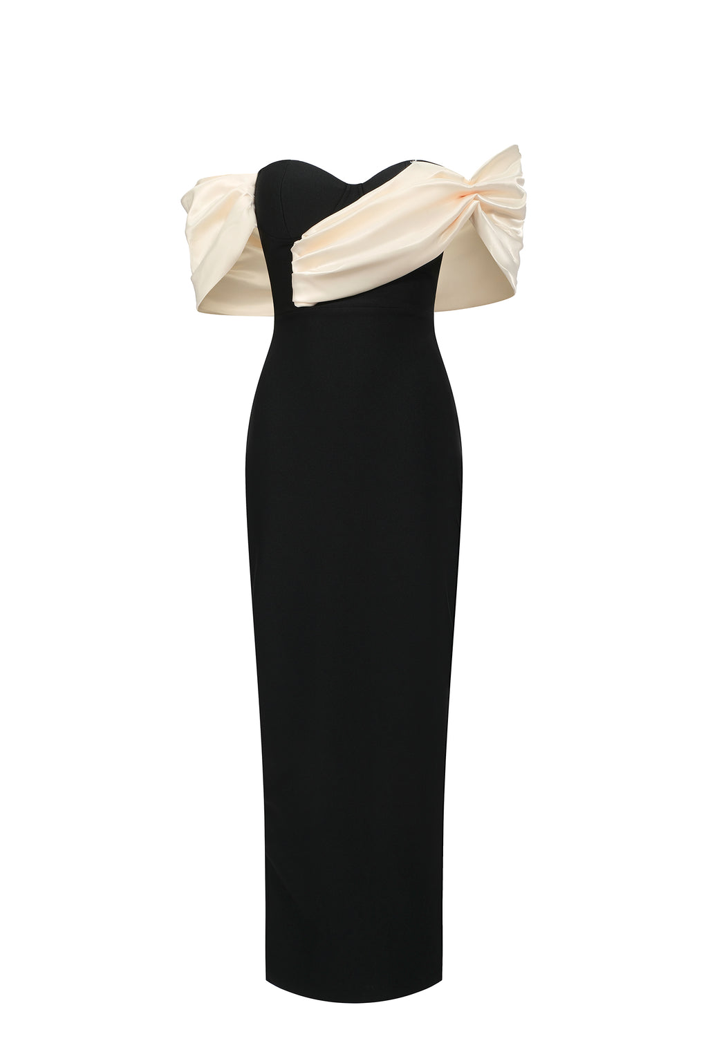 Lala Off-The-Shoulder Fold Bandage Maxi Dress