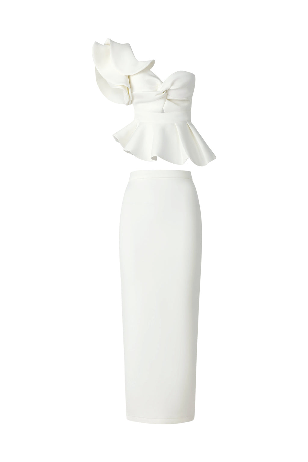 Luysa One Shoulder Asymmetry Midi Set	