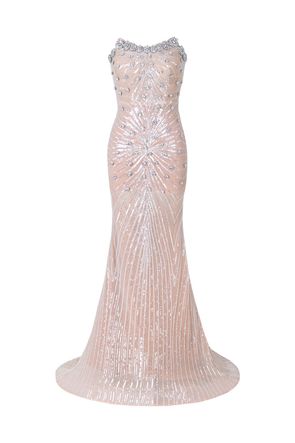 Kori Strapless Diamond Sequins Maxi Dress	