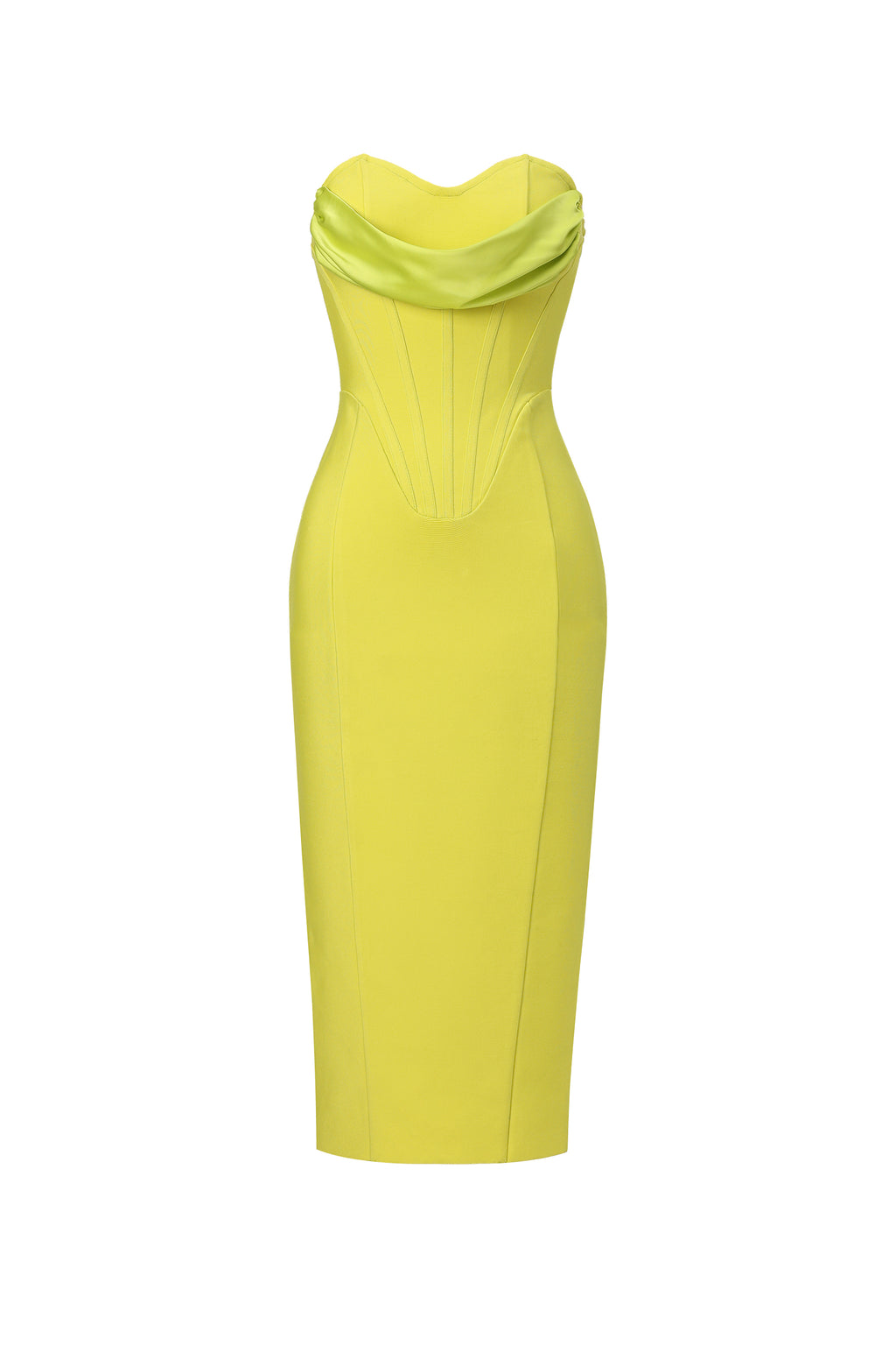 Suku Sleeveless  Fish Bone Bandage Midi Dress