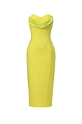 Suku Sleeveless  Fish Bone Bandage Midi Dress