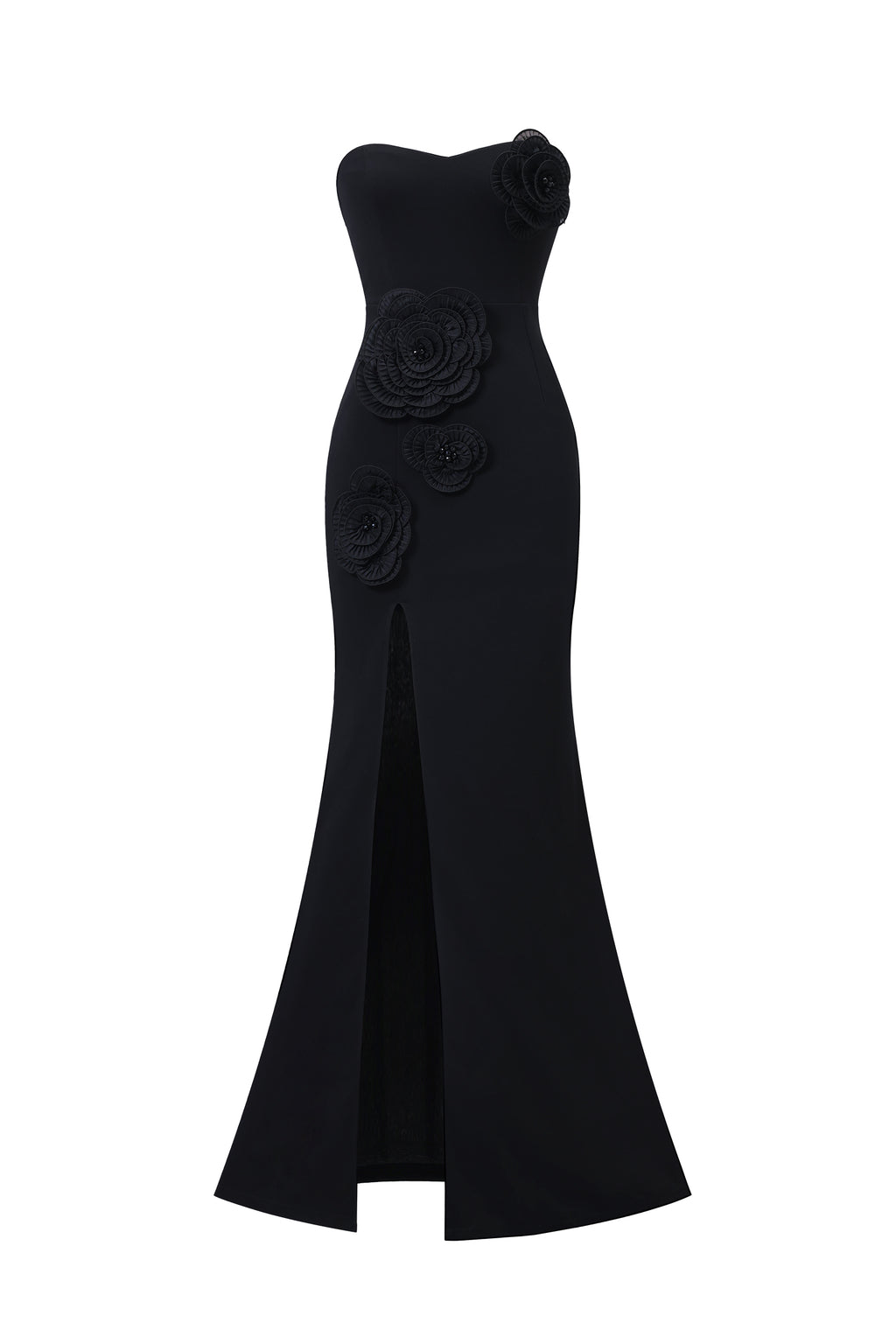 Stretchy Sleeveless Flowers Slit Bandage Maxi Dress	