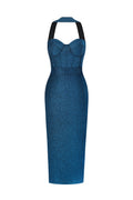 Hutuny Classic Contour Sleeveless Bandage Midi Dress	