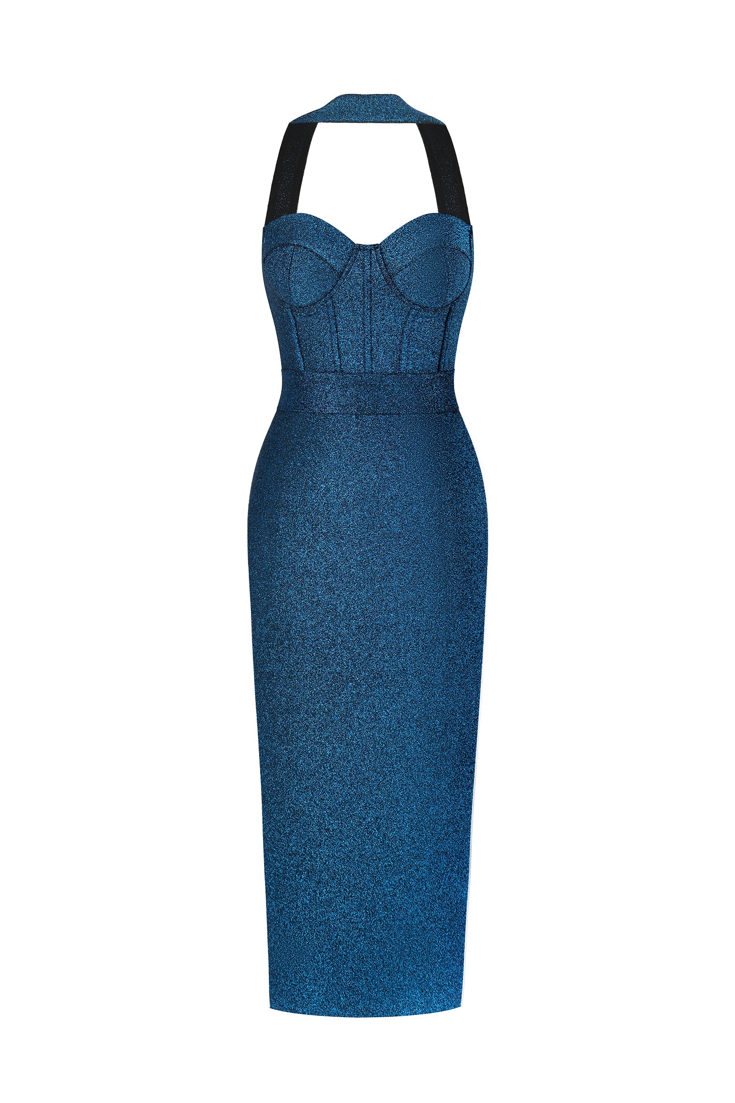 Hutuny Classic Contour Sleeveless Bandage Midi Dress	