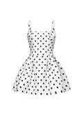 Simone Classic Tailored Square Neck Polka Dot Mini Dress	